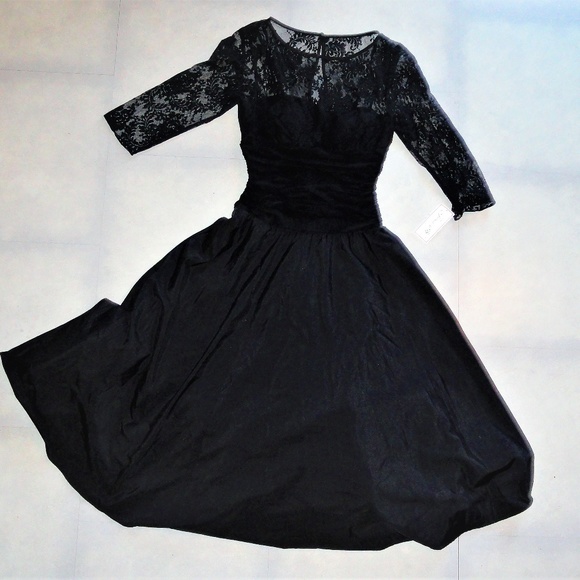 Jessica H Dresses & Skirts - Black Lace Full Formal Party Prom Dress sz…